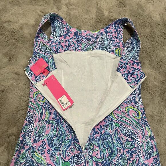 NWT Lilly Pulitzer 0 XS Lilac Rose WE MERMAID IT‎ MAURINA SHIFT 100% Linen Dress - Picture 14 of 16
